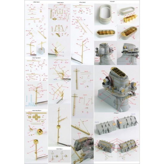 1/200 Bismarck 1941 Basic Detail-up Set Ver.2 (without Wooden Deck) for Trumpeter kit