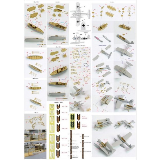 1/200 Bismarck 1941 Basic Detail-up Set Ver.2 (without Wooden Deck) for Trumpeter kit