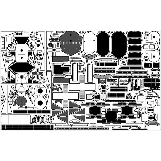 1/200 HMS Rodney Battleship Super Detail Set for Trumpeter #03709 1/200 HMS Rodney Battleship Super Detail Set for Trumpeter #03709