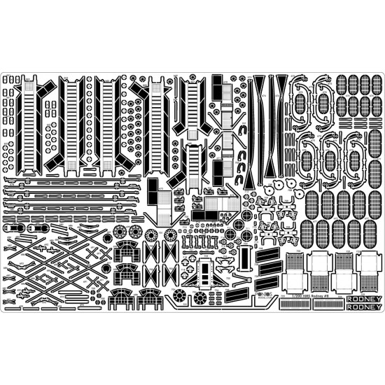 1/200 HMS Rodney Battleship Super Detail Set for Trumpeter #03709 1/200 HMS Rodney Battleship Super Detail Set for Trumpeter #03709