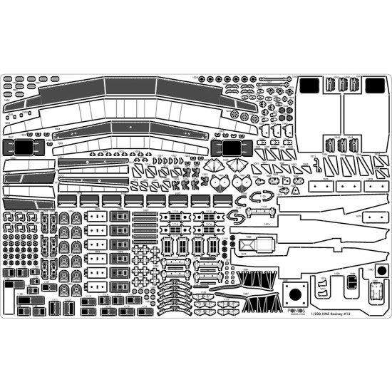 1/200 HMS Rodney Battleship Super Detail Set for Trumpeter #03709 1/200 HMS Rodney Battleship Super Detail Set for Trumpeter #03709