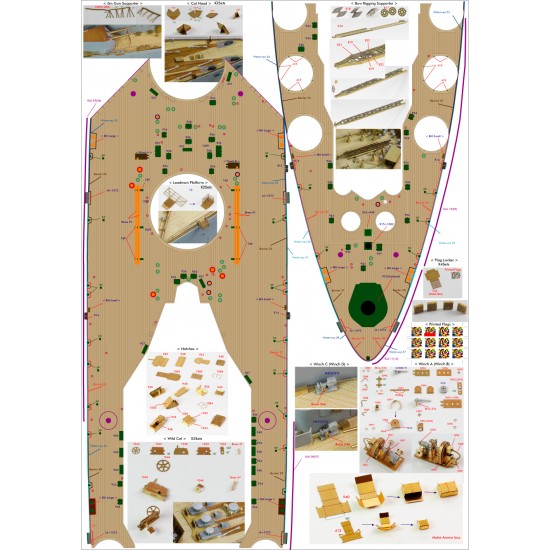 1/200 HMS Rodney Battleship Super Detail Set for Trumpeter #03709 1/200 HMS Rodney Battleship Super Detail Set for Trumpeter #03709