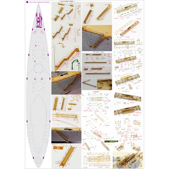 1/200 HMS Rodney Battleship Super Detail Set for Trumpeter #03709 1/200 HMS Rodney Battleship Super Detail Set for Trumpeter #03709