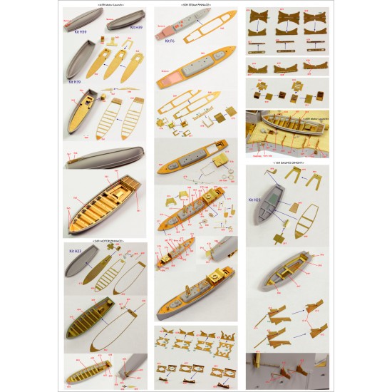 1/200 HMS Rodney Battleship Super Detail Set for Trumpeter #03709 1/200 HMS Rodney Battleship Super Detail Set for Trumpeter #03709