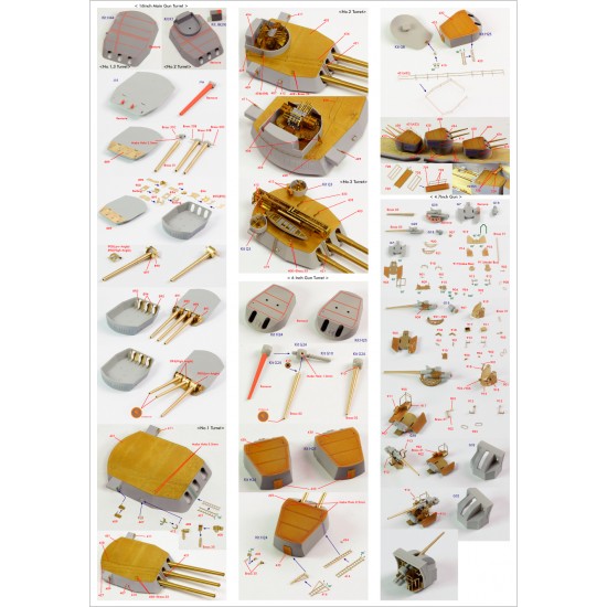 1/200 HMS Rodney Battleship Super Detail Set for Trumpeter #03709 1/200 HMS Rodney Battleship Super Detail Set for Trumpeter #03709