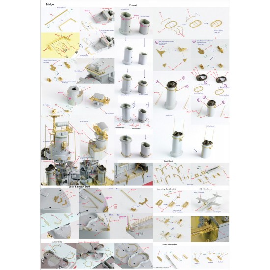 1/350 USS CA-35 Indianapolis 1945 Advanced Detail-up set for Academy kit 1/350 USS CA-35 Indianapolis 1945 Advanced Detail-up set for Academy kit