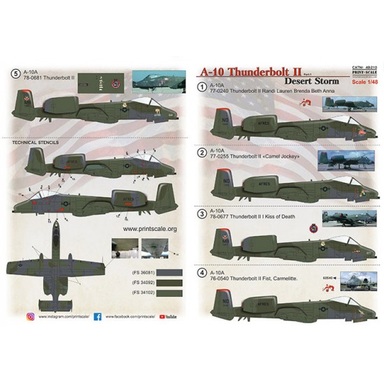 Decals for 1/48 Fairchild Republic A-10 Thunderbolt II Desert Storm. Part 2