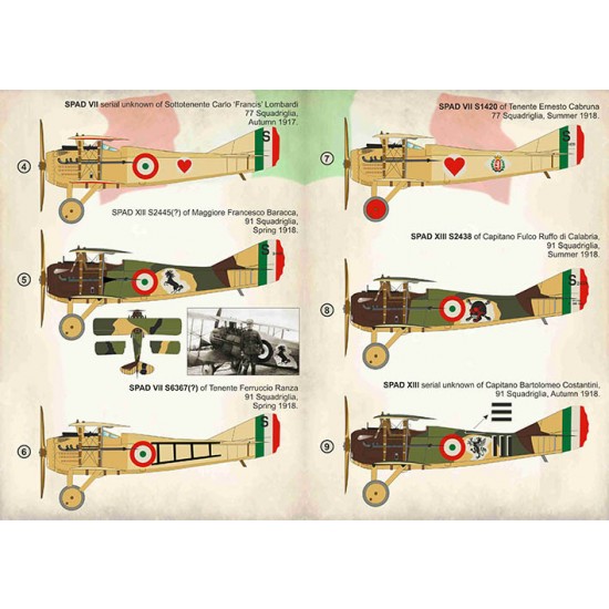 Decals for 1/72 WWI Italian Aces SPAD Part.3