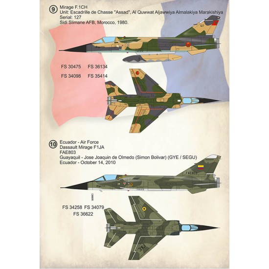 Decals for 1/72 Dassault Mirage F.1 Part 1 Decals for 1/72 Dassault Mirage F.1 Part 1