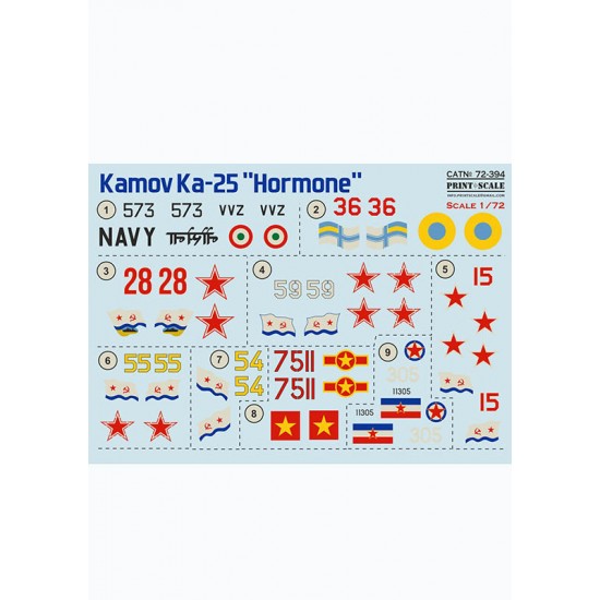 Decals for 1/72 Kamov Ka-25 Hormone Decals for 1/72 Kamov Ka-25 Hormone