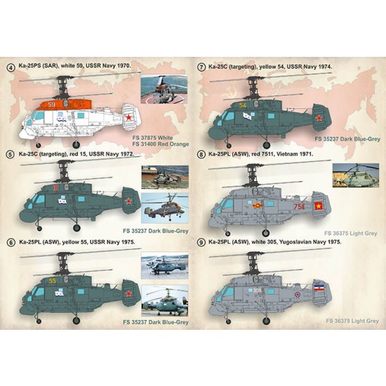 Decals for 1/72 Kamov Ka-25 Hormone Decals for 1/72 Kamov Ka-25 Hormone