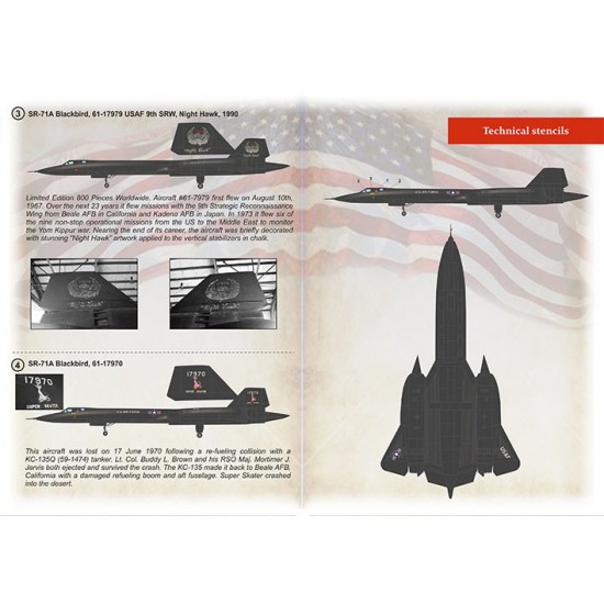 Decals for 1/72 Lockheed SR-71 Part1