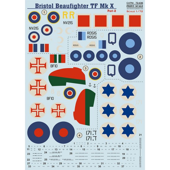 Decals for 1/72 Bristol Beaufighter Mk.X Part 2 Decals for 1/72 Bristol Beaufighter Mk.X Part 2