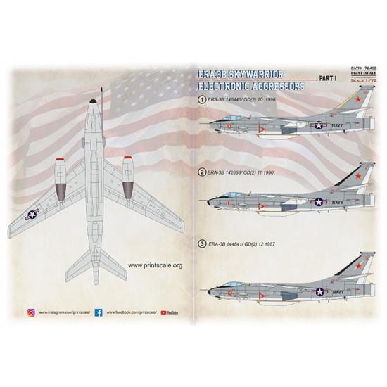 Decals for 1/72 Douglas ERA-3B Skywarrior Electronic Aggressors Part 1 Decals for 1/72 Douglas ERA-3B Skywarrior Electronic Aggressors Part 1