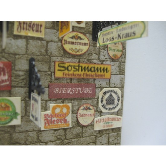 1/35 Business Signs on Real Wood - Germany (incl. 4 laser cut wall mounting brackets)