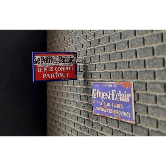 1/48 - 1/35 Rusted Commercial Signs - France Set #2 1/48 - 1/35 Rusted Commercial Signs - France Set #2
