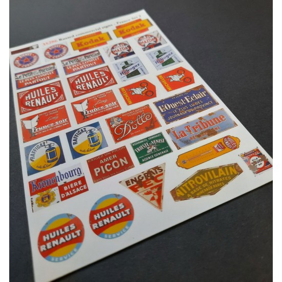 1/48 - 1/35 Rusted Commercial Signs - France Set #2 1/48 - 1/35 Rusted Commercial Signs - France Set #2