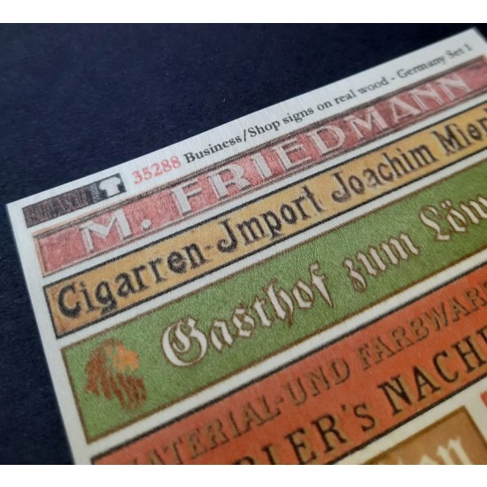 1/48 - 1/35 Shop / Business Signs On Real Wood - Germany Set #1