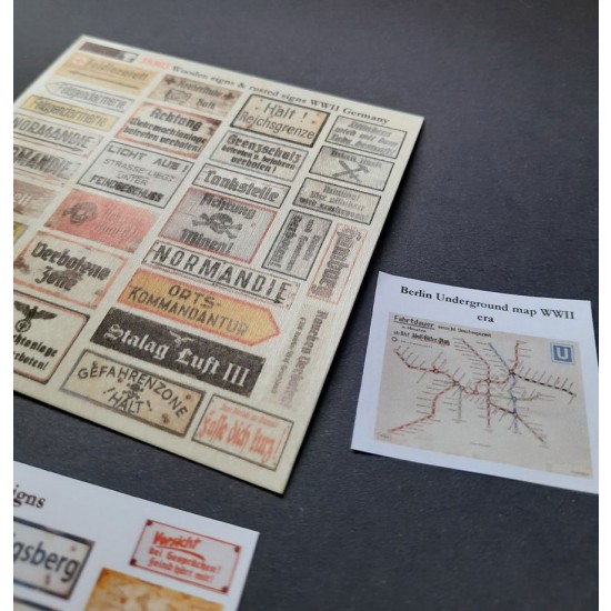 1/48 - 1/35 WWII German Wooden & Rusted Signs