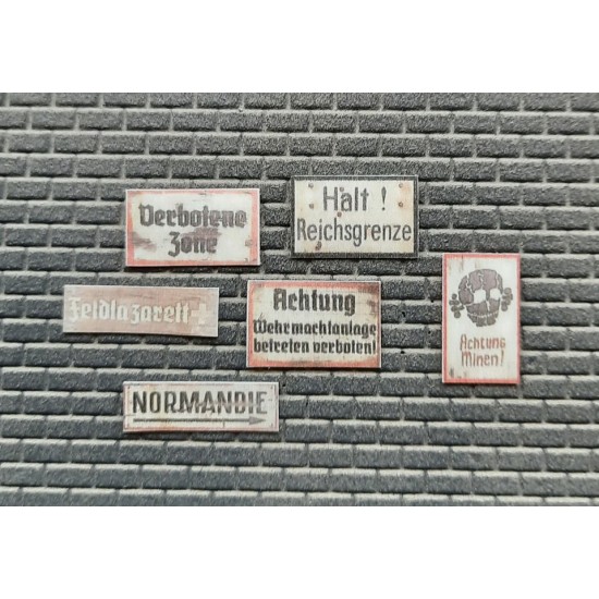 1/48 - 1/35 WWII German Wooden & Rusted Signs