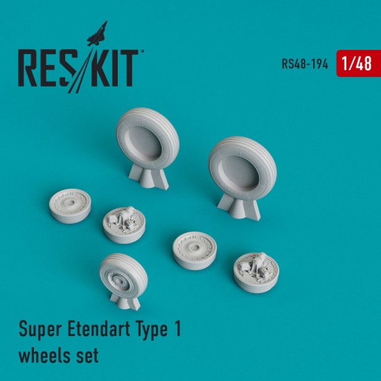 1/48 Super Etendard Type 1 Wheels set for Kinetic/Kitty Hawk/Airfix/Heller kits
