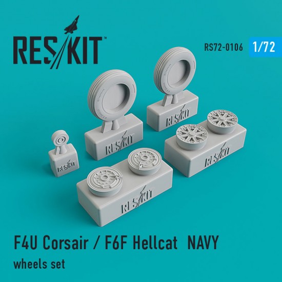 1/72 F4U Corsair/F6F Hellcat Navy Wheels Set for Tamiya/Italeri/Revell/Hasegawa kits