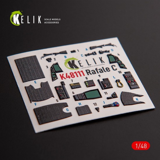 1/48 Rafale C Interior parts (3D decals) for Academy/Revell kit 1/48 Rafale C Interior parts (3D decals) for Academy/Revell kit