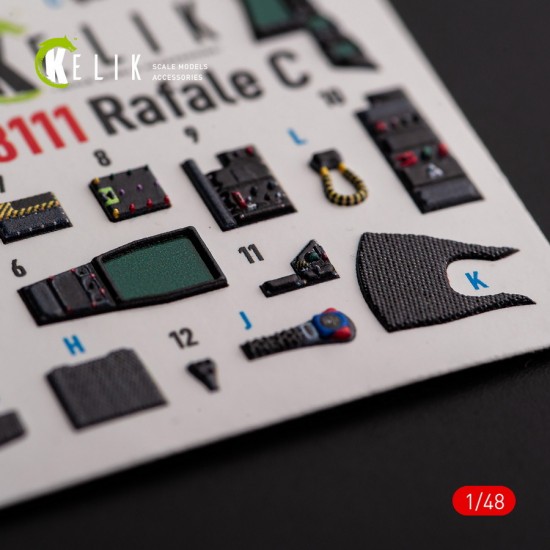 1/48 Rafale C Interior parts (3D decals) for Academy/Revell kit 1/48 Rafale C Interior parts (3D decals) for Academy/Revell kit