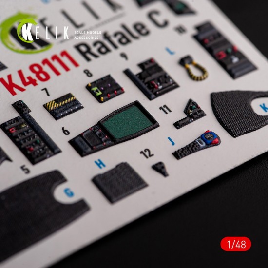 1/48 Rafale C Interior parts (3D decals) for Academy/Revell kit 1/48 Rafale C Interior parts (3D decals) for Academy/Revell kit