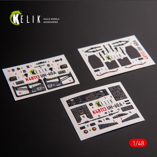 1/48 UH-60A Black Hawk Type 1 Interior parts (3D decals) for ICM kit 1/48 UH-60A Black Hawk Type 1 Interior parts (3D decals) for ICM kit