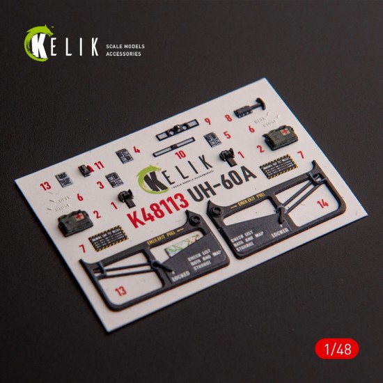 1/48 UH-60A Black Hawk Type 1 Interior parts (3D decals) for ICM kit 1/48 UH-60A Black Hawk Type 1 Interior parts (3D decals) for ICM kit