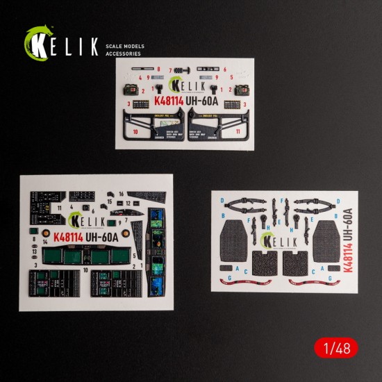 1/48 UH-60A Black Hawk Type 2 Defence Intelligence of Ukraine Interior parts for ICM kit 1/48 UH-60A Black Hawk Type 2 Defence Intelligence of Ukraine Interior parts for ICM kit