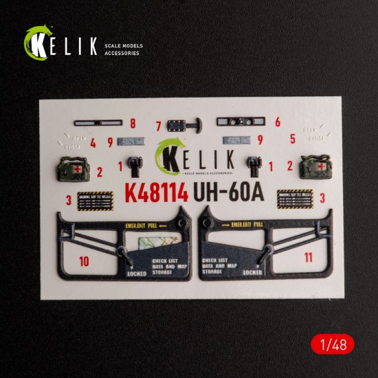 1/48 UH-60A Black Hawk Type 2 Defence Intelligence of Ukraine Interior parts for ICM kit 1/48 UH-60A Black Hawk Type 2 Defence Intelligence of Ukraine Interior parts for ICM kit