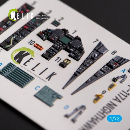 1/72 F-117A NIGHTHAWK Interior parts (3D decals) for Hasegawa kit 1/72 F-117A NIGHTHAWK Interior parts (3D decals) for Hasegawa kit