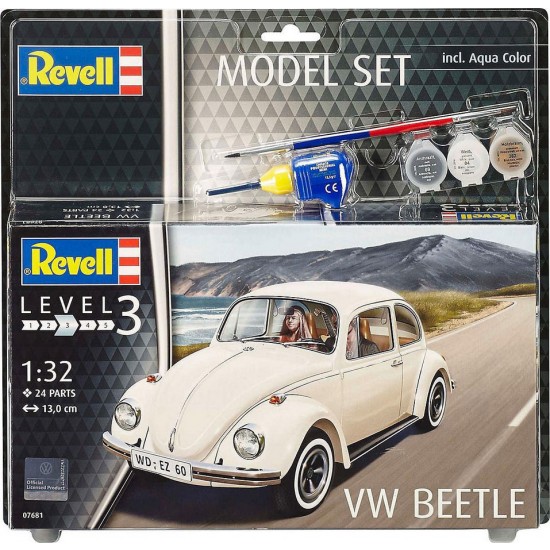 1/32 VW Beetle Gift Model Set (kit, paints, cement & brush)