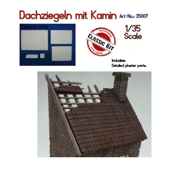 1/35 Roof Tiles with Chimney