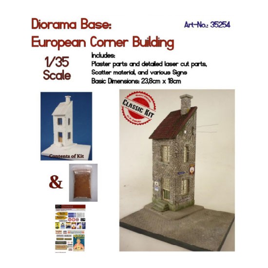 1/35 Diorama Base: European Corner Building
