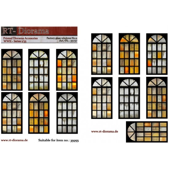 1/35 Printed Accessories: Factory Glass Windows No.11