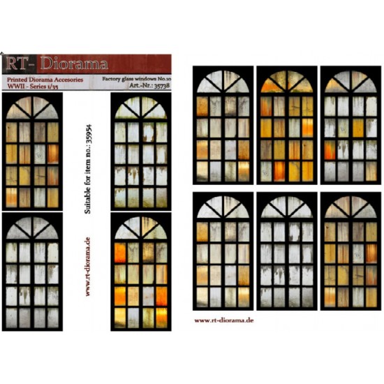 1/35 Printed Accessories: Factory Glass Windows No.10