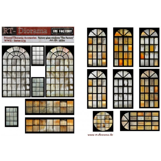 1/35 Printed Acc.: Factory Glass Windows The Factory