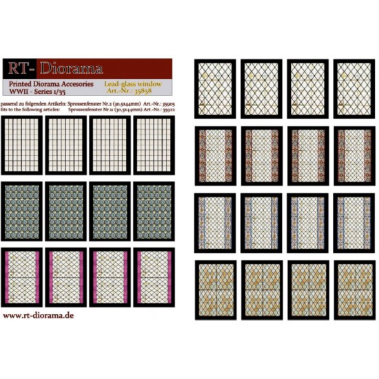 1/35 Printed Accessories: Lead-Glass Windows (collered)