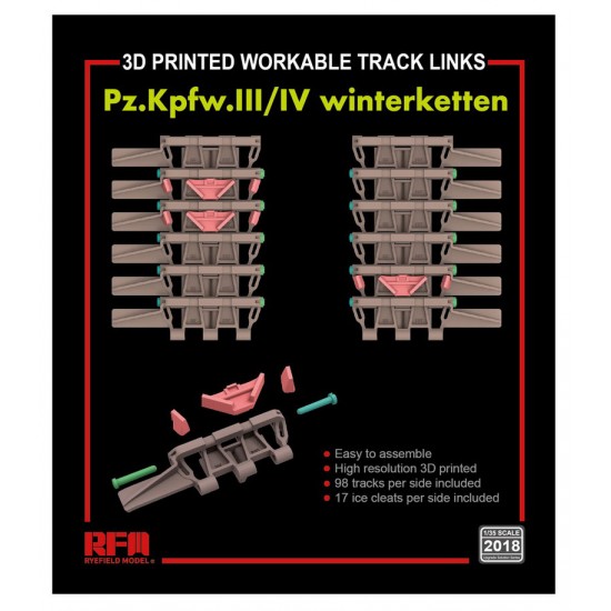 1/35 Pz.III/IV Winterketten Workable Track Links (3D printed ) 1/35 Pz.III/IV Winterketten Workable Track Links (3D printed )