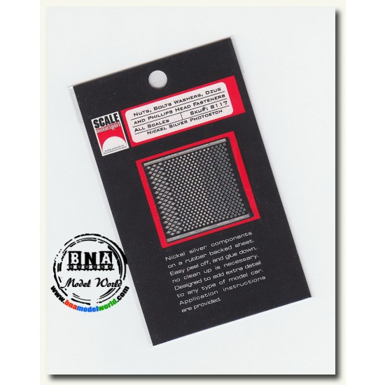Nuts, Bolts, Washers, and Fasteners Photoetch Set for All Scales Nuts, Bolts, Washers, and Fasteners Photoetch Set for All Scales