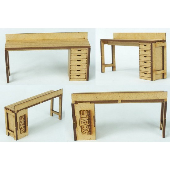 1/24 1/25 Workbench #1 MDF Wood Laser Cut 1/24 1/25 Workbench #1 MDF Wood Laser Cut