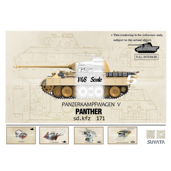 1/48 Panther A w/Zimmerit & Full Interior & 16T Strabokran w/Diorama Base