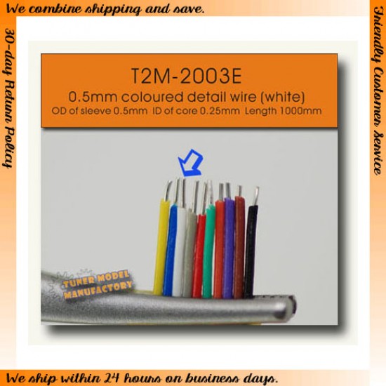 0.5mm Coloured Detail Wire (White)