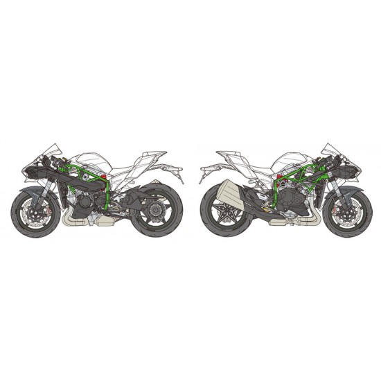 1/12 Kawasaki Ninja H2 Carbon Motorcycle