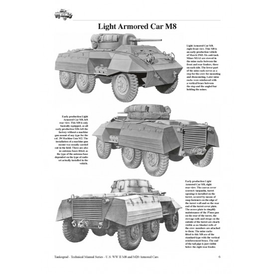 WWII Vehicles Technical Manual Vol.21 US M8-M20 Armoured Cars (English, 48 pages)