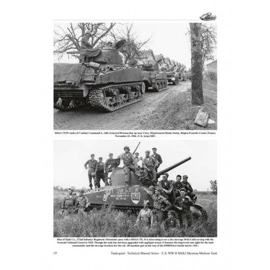 WWII Vehicles Technical Manual Vol.32 US M4A3 Sherman 75mm/105mm (English, 48 pages)
