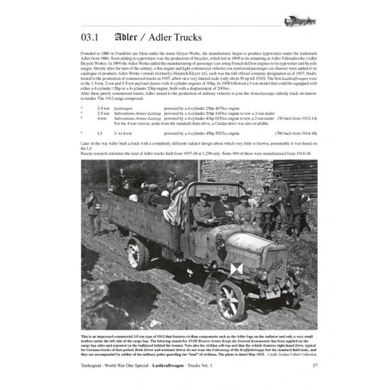WWI Special #10 Lastkraftwagen - German Military Trucks Vol. 1 (96 pages, English) WWI Special #10 Lastkraftwagen - German Military Trucks Vol. 1 (96 pages, English)